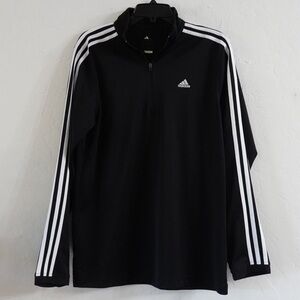 Adidas‎ Black 1/4 Zip Long Sleeve Training Top – Size M, 3-Stripes Activewear